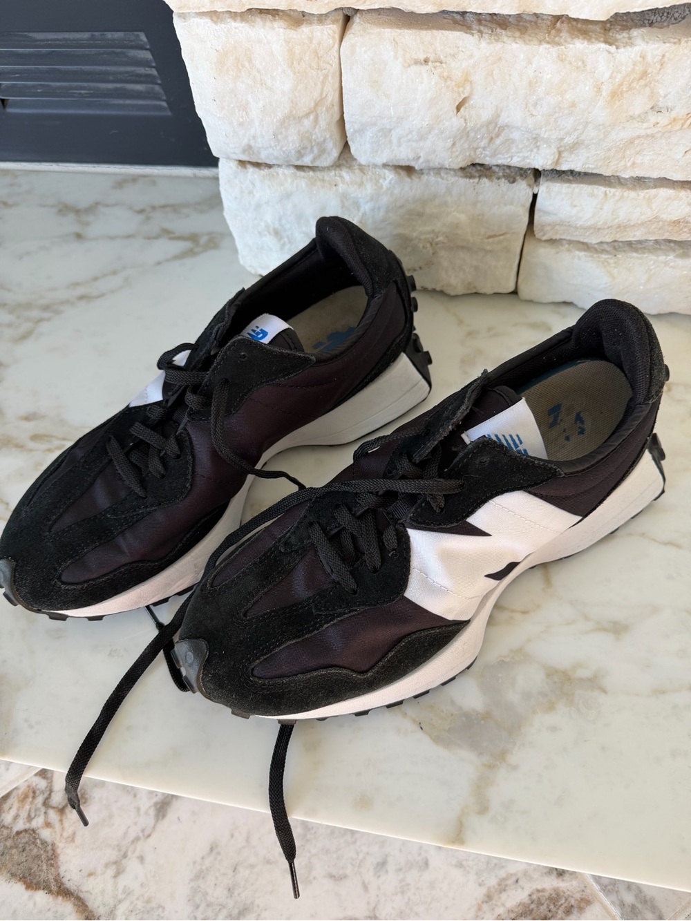 327 Nike Black and White Women's Athletic Sneakers